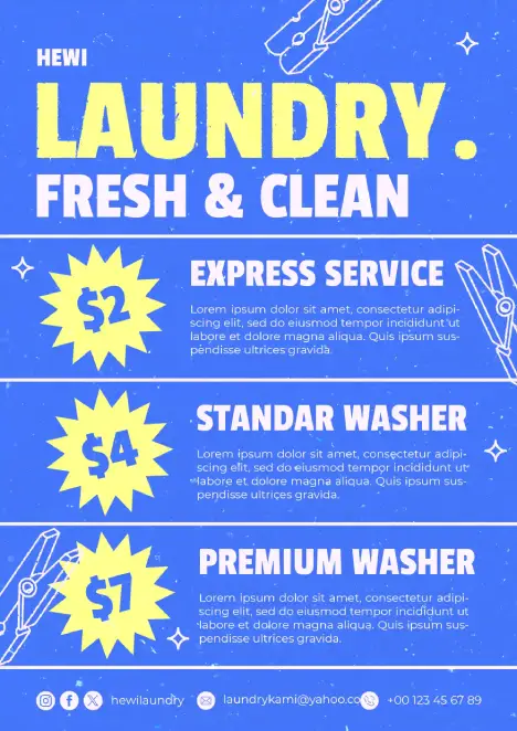 contoh tarif dan harga laundry